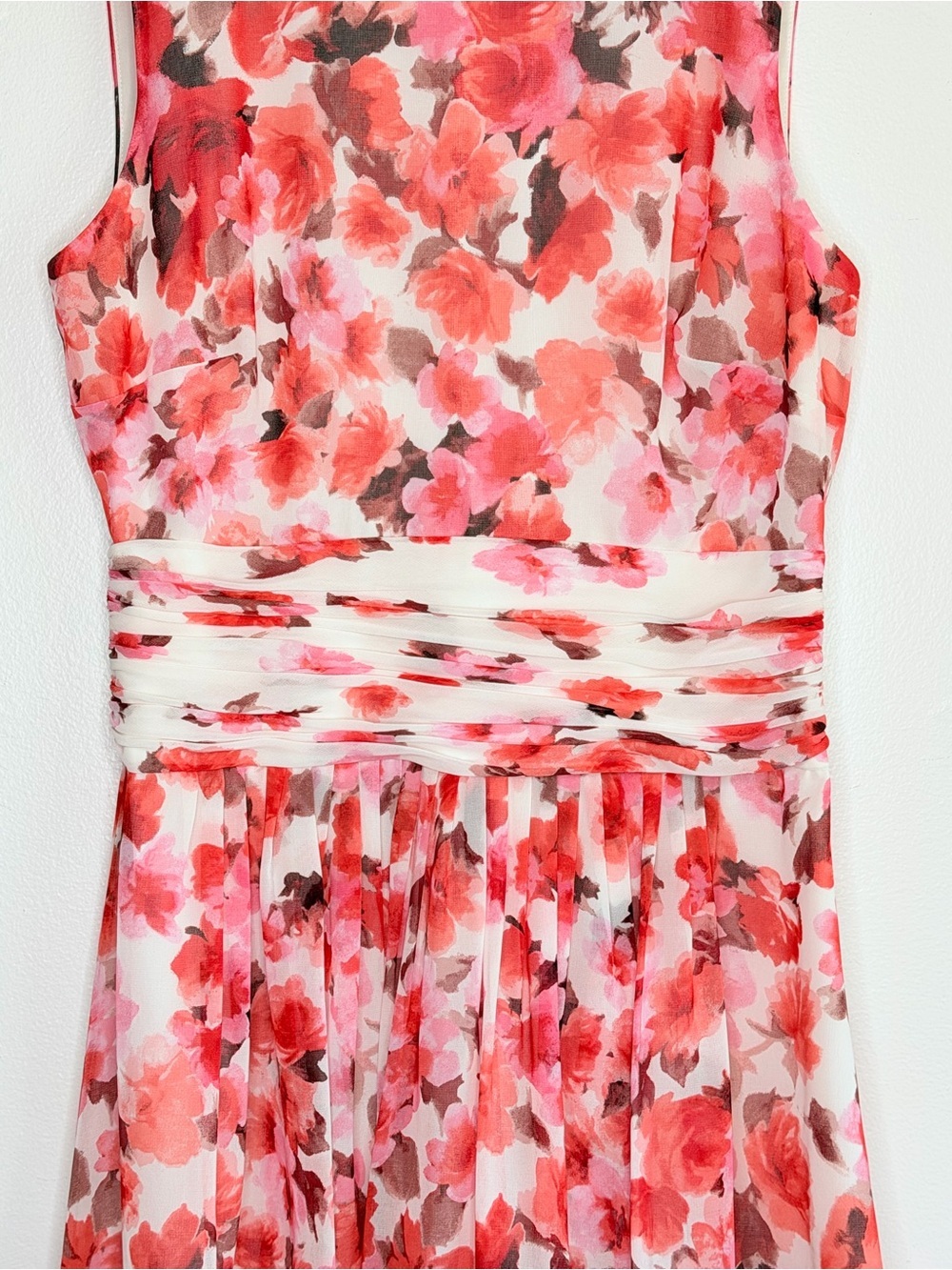 LAUREN Ralph Lauren Vibrant Floral Ruched Sleeveless Midi Dress Women’s Size 4 - Picture 5 of 13